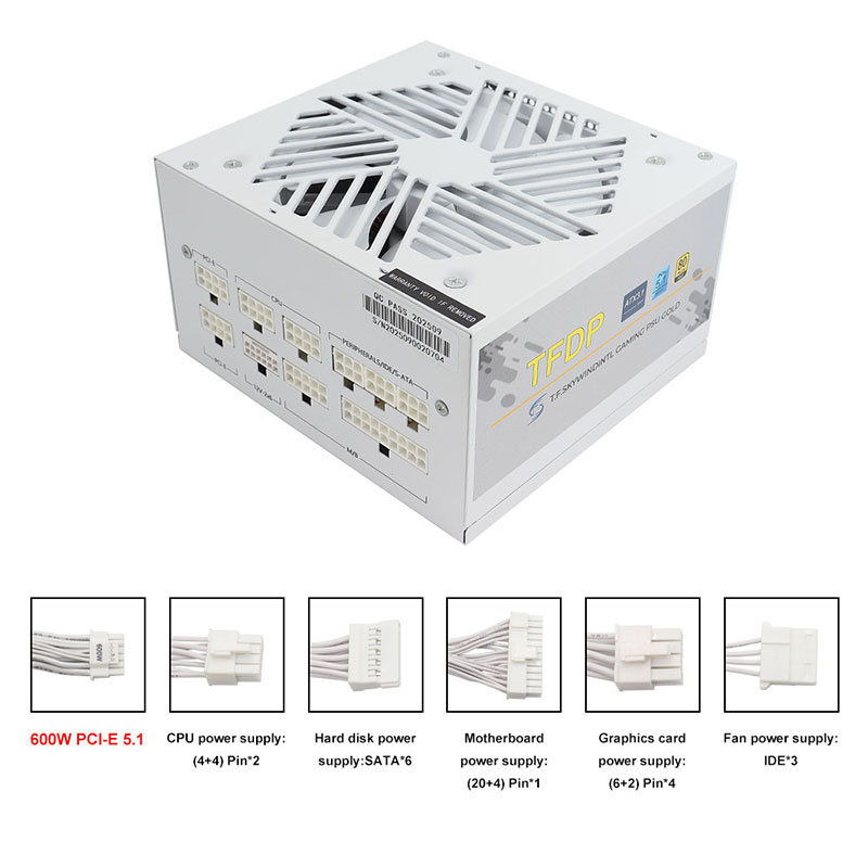 White 750w 850w 1000W 1200W Wa - 1000W White Modular Power Supply recension och pris